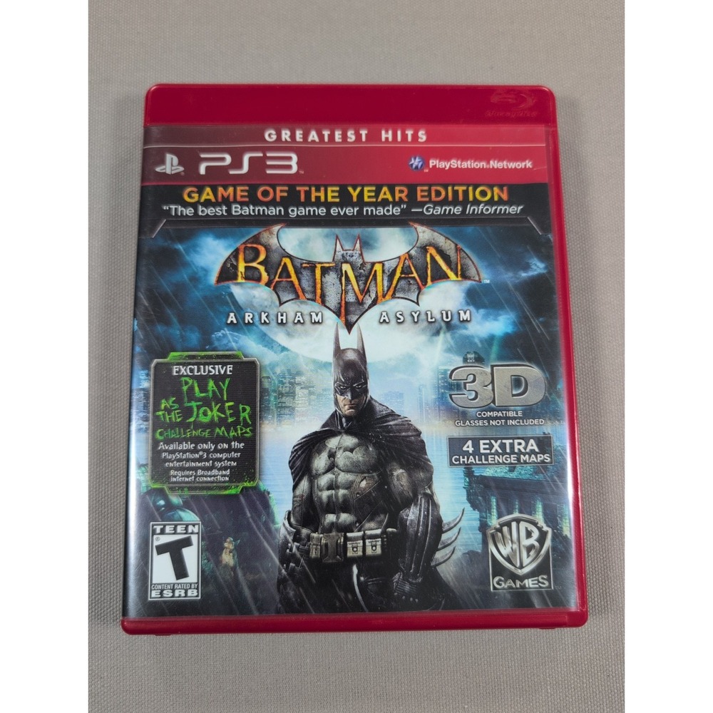 Batman Arkham Asylum Game of the Year PS3 Greatest Hits CIB Complete Tested
